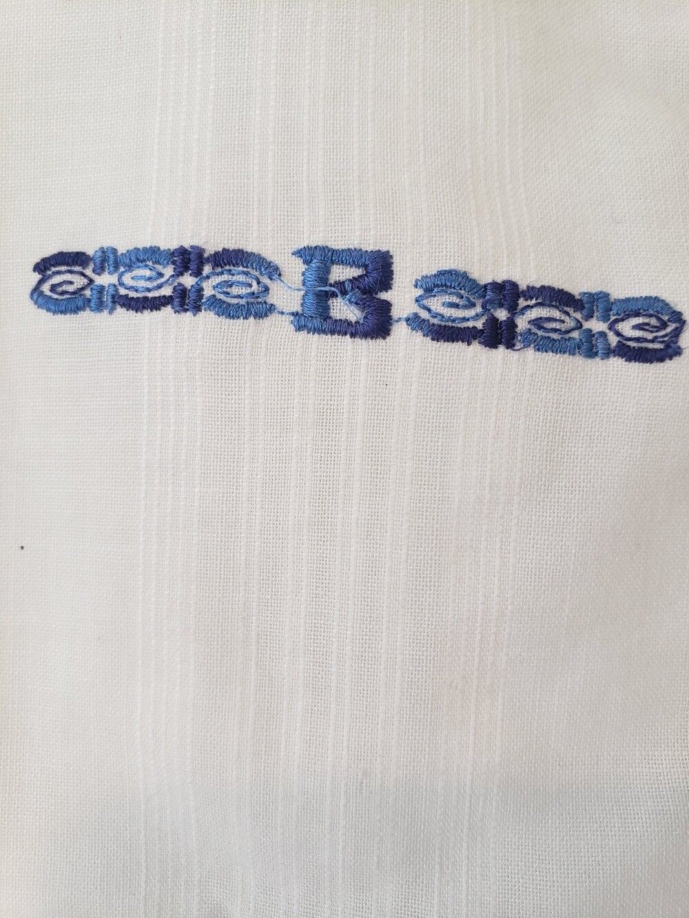 Vintage Blue "B" Monogram Hankerchief Embroidered